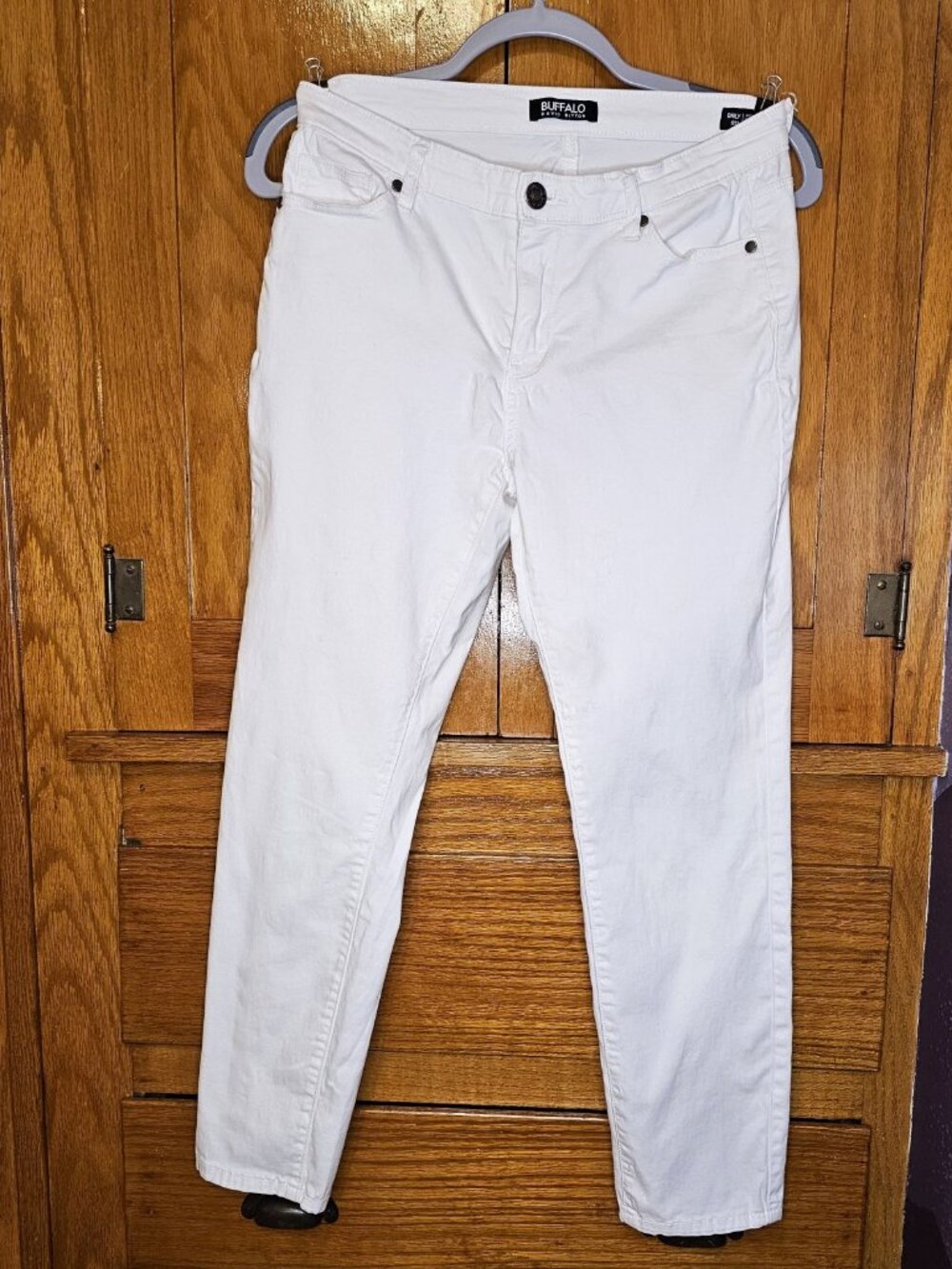 Buffalo David Bitton Daily Mid-Rise Stretch Skinny Ankle Grazer Jeans Wht, 6/28